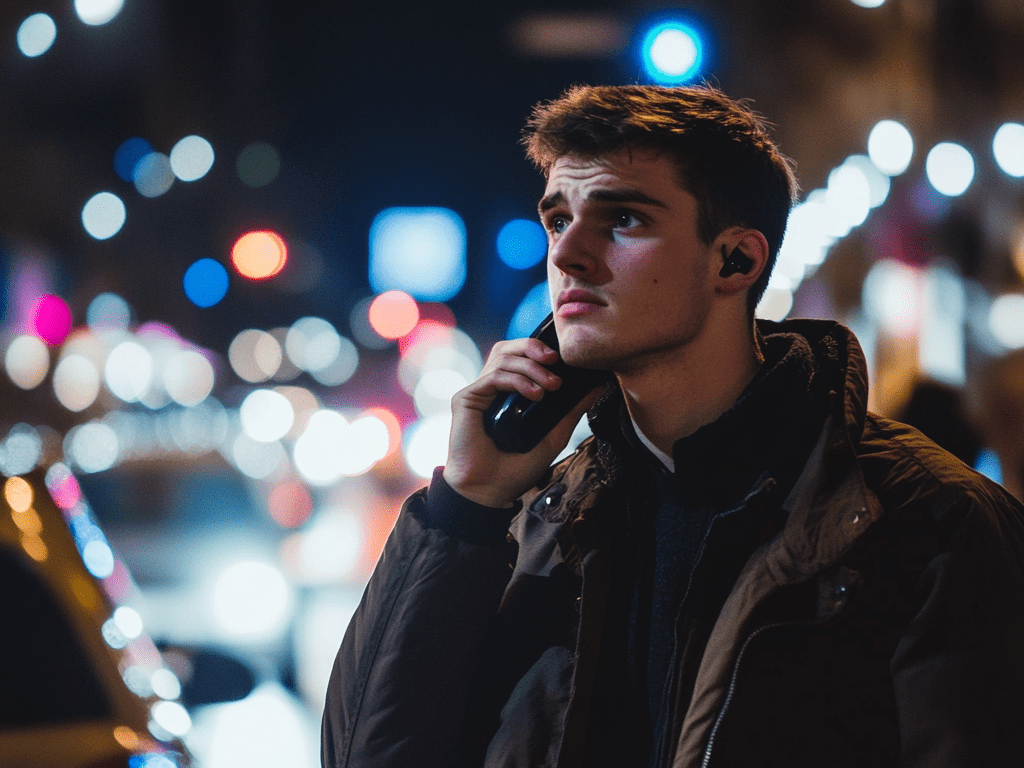 man worried about travel safety