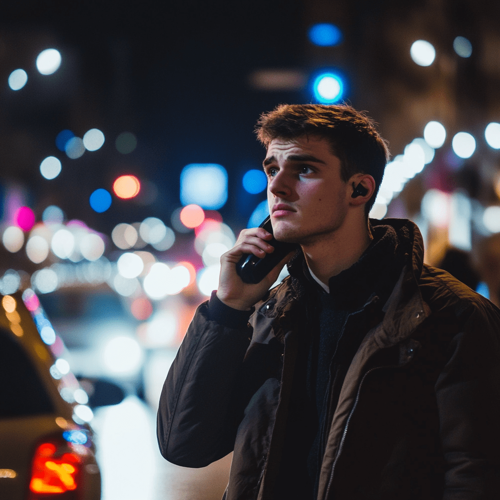 man worried about travel safety